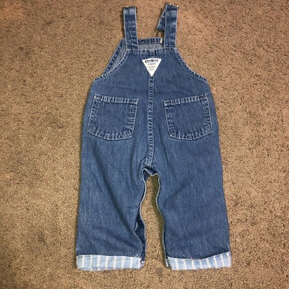 Vintage Osh Kosh B’Gosh Vestbak Denim Bib Overalls 12 Months Stripe Detail USA - Picture 7 of 13
